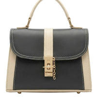 Classic Contrast Stitching Satchel with Chain Bag for Women