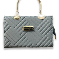 Jimmy Choo Block-Quilted Metal Handle Handbag for Women