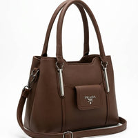 Prada Luxury Front Pocket Top Handle Handbag For Women