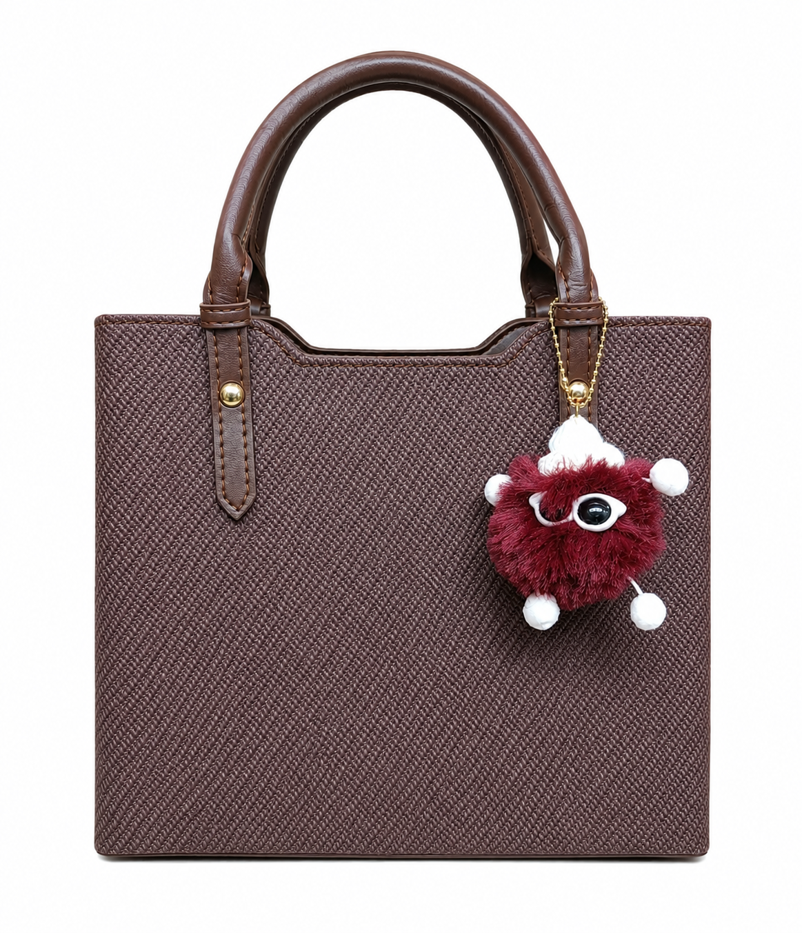 BAGVESSA Brown Textured Handbag for Women