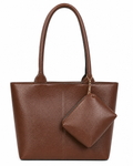 BAGVESSA Brown Tote Handbag for Women