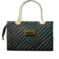 Jimmy Choo Block-Quilted Metal Handle Handbag for Women