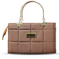 Jimmy Choo Block-Quilted Metal Handle Handbag for Women