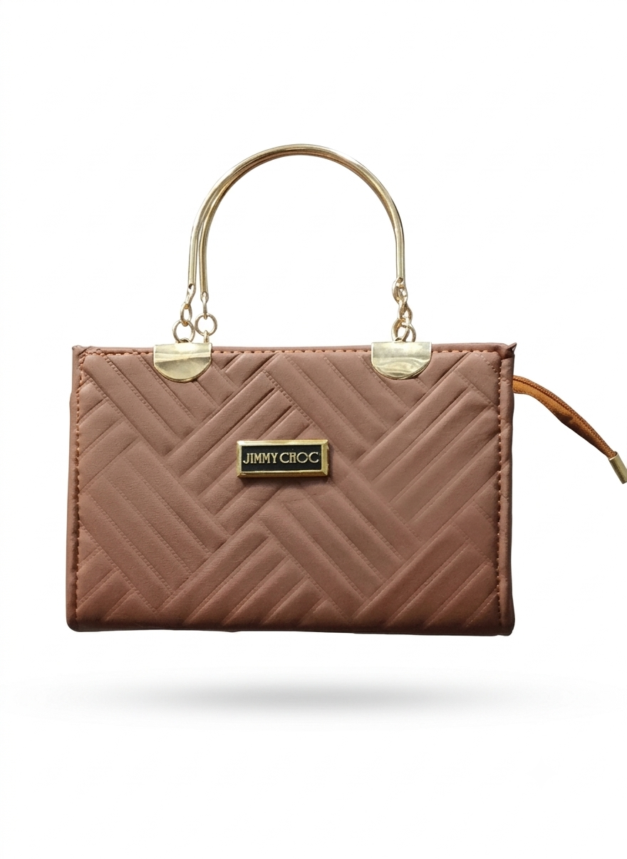 Jimmy Choo Block-Quilted Metal Handle Handbag for Women