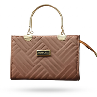 Jimmy Choo Block-Quilted Metal Handle Handbag for Women