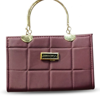 Jimmy Choo Block-Quilted Metal Handle Handbag for Women