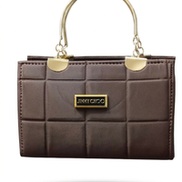 Jimmy Choo Block-Quilted Metal Handle Handbag for Women