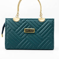 Jimmy Choo Block-Quilted Metal Handle Handbag for Women