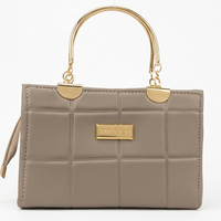 Jimmy Choo Block-Quilted Metal Handle Handbag for Women