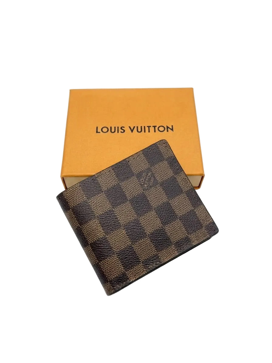 Louis Vuitton  Checkered Bi-Fold Leather Wallet for Men