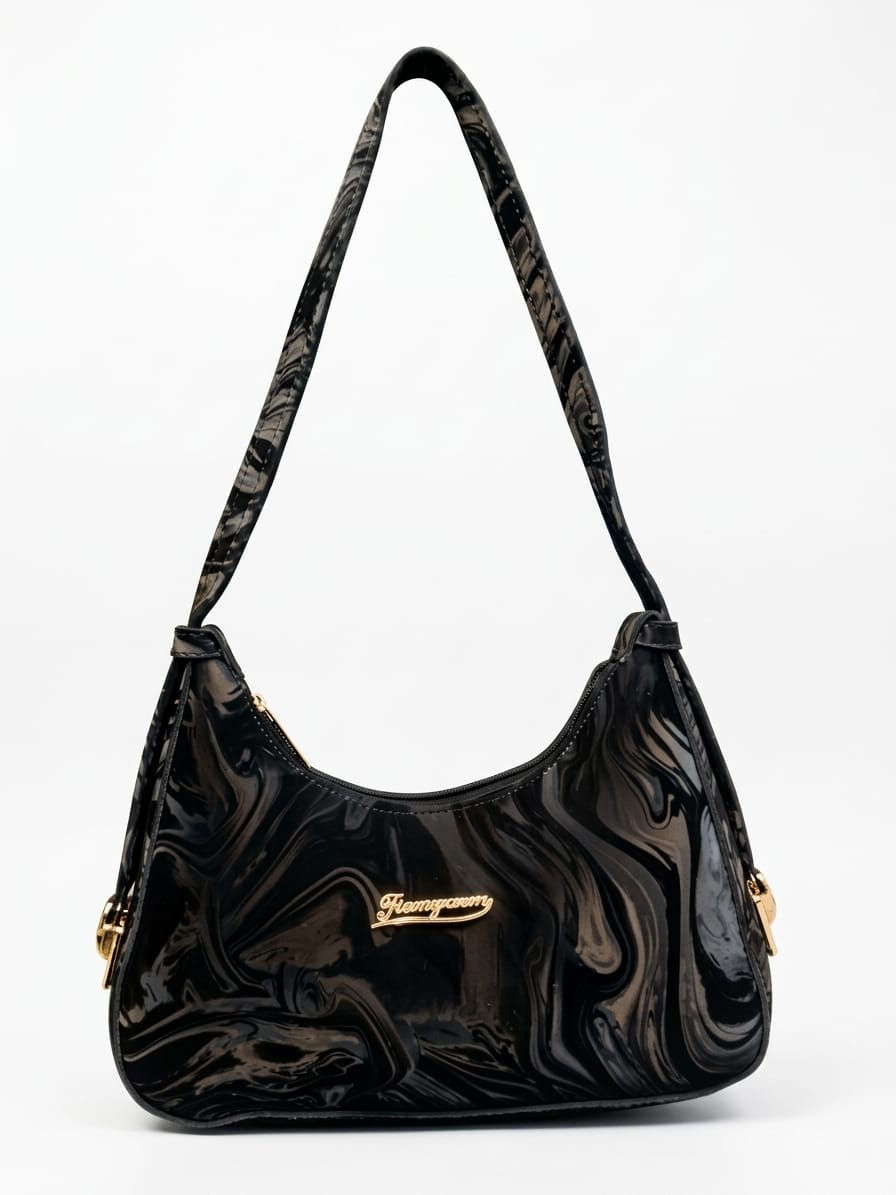 Marble Print Shoulder Bag For Women 