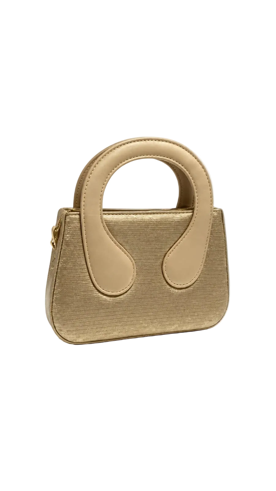 Metallic Textured Top Handle Handbag For Women