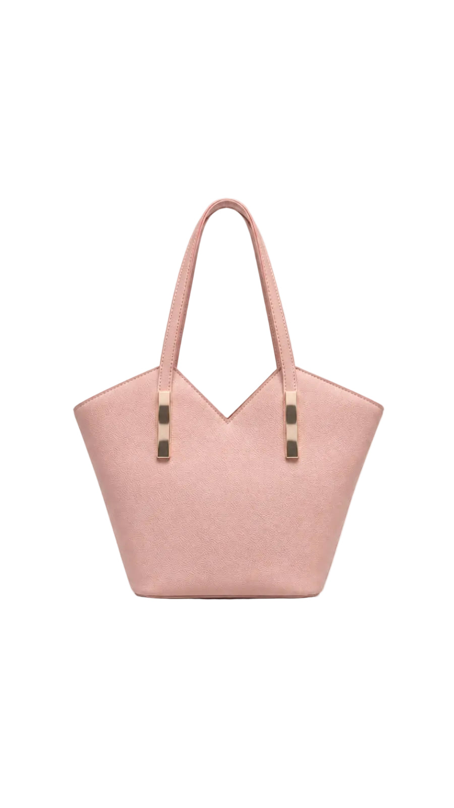 Pink V-Shape Geometric Tote Bag For Women 