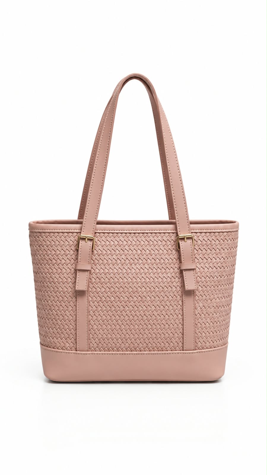 Pink Woven Texture Tote Bag