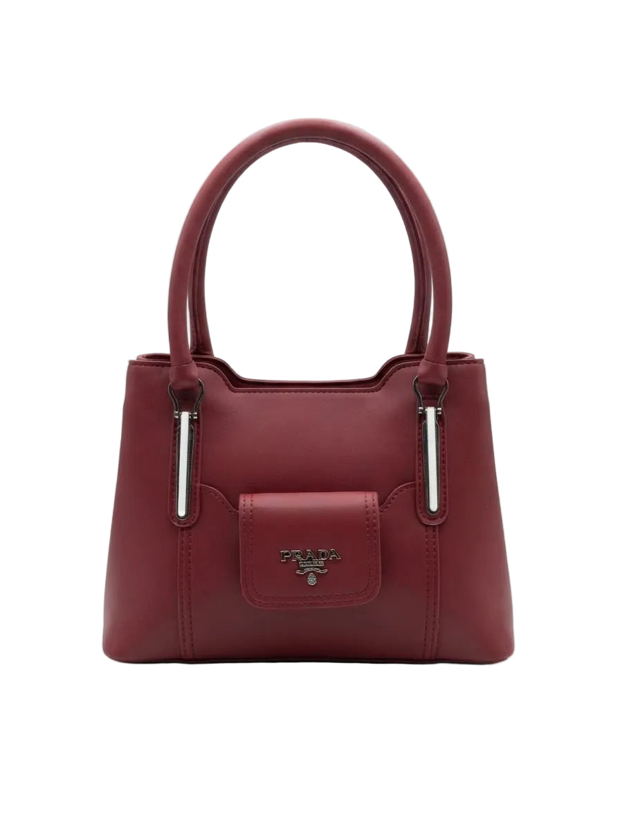 Prada Luxury Front Pocket Top Handle Handbag For Women