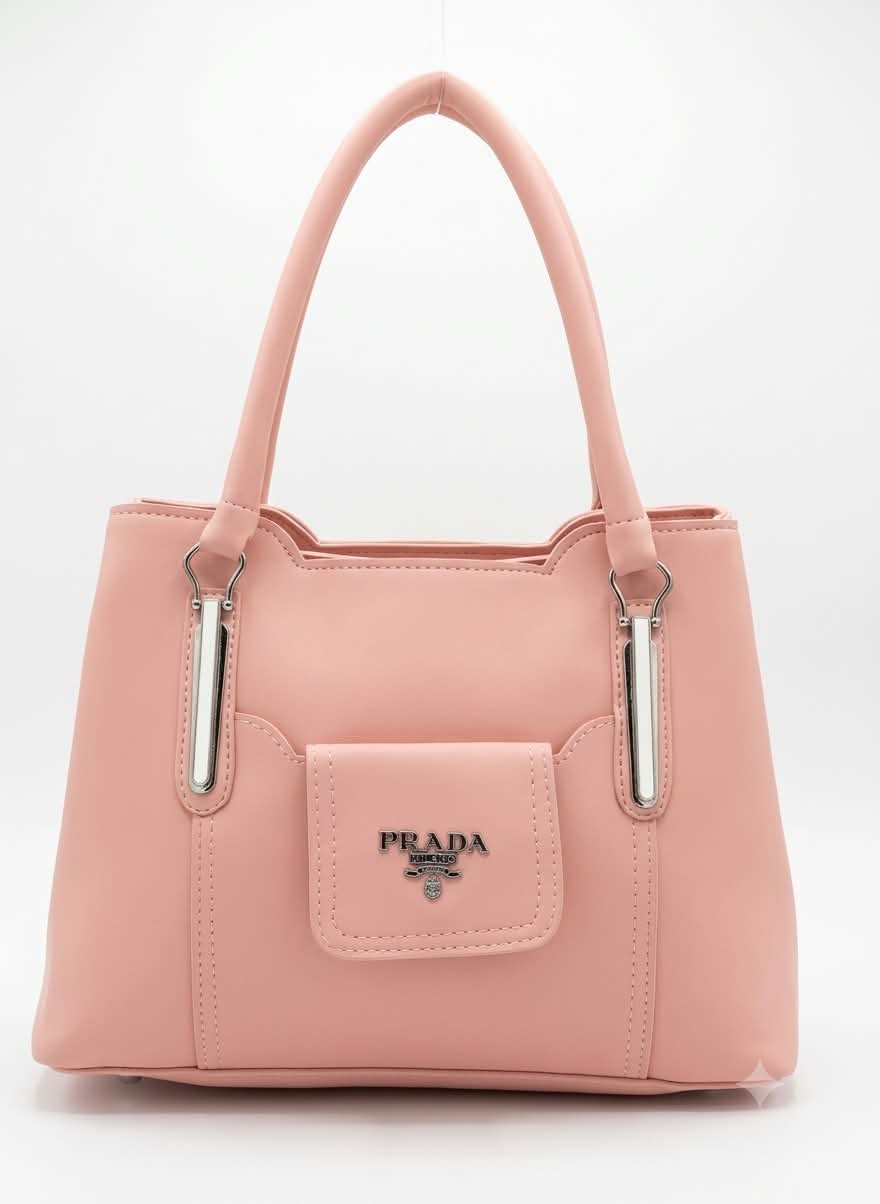 Prada Luxury Front Pocket Top Handle Handbag For Women