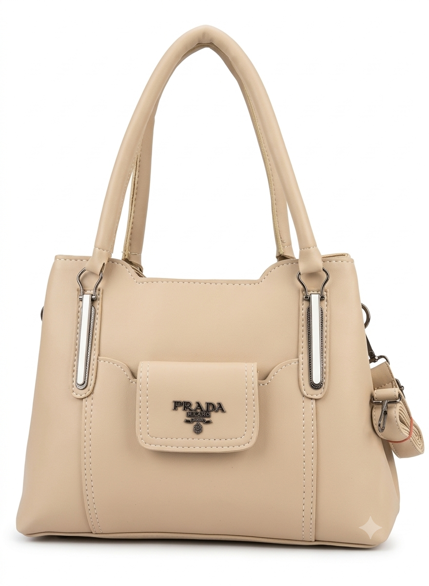Prada Luxury Front Pocket Top Handle Handbag For Women