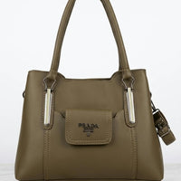 Prada Luxury Front Pocket Top Handle Handbag For Women