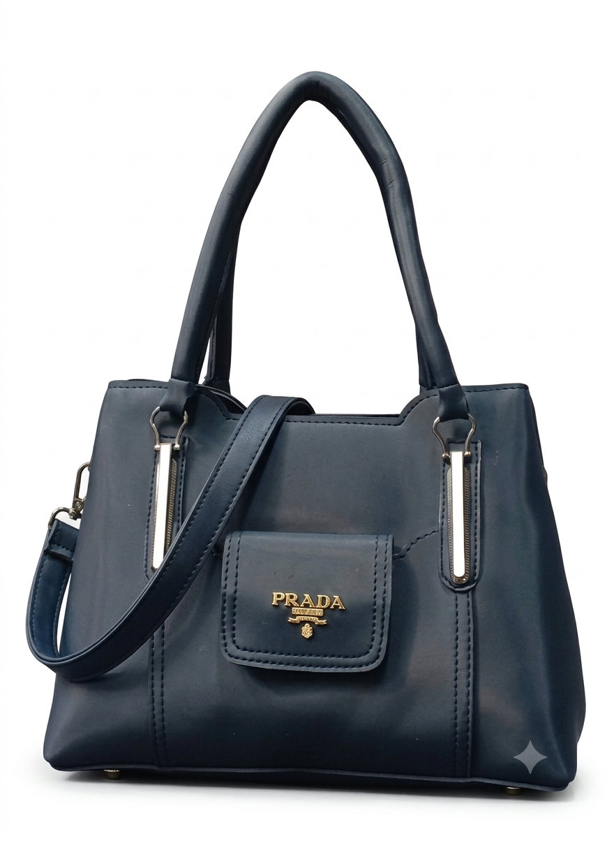 Prada Luxury Front Pocket Top Handle Handbag For Women