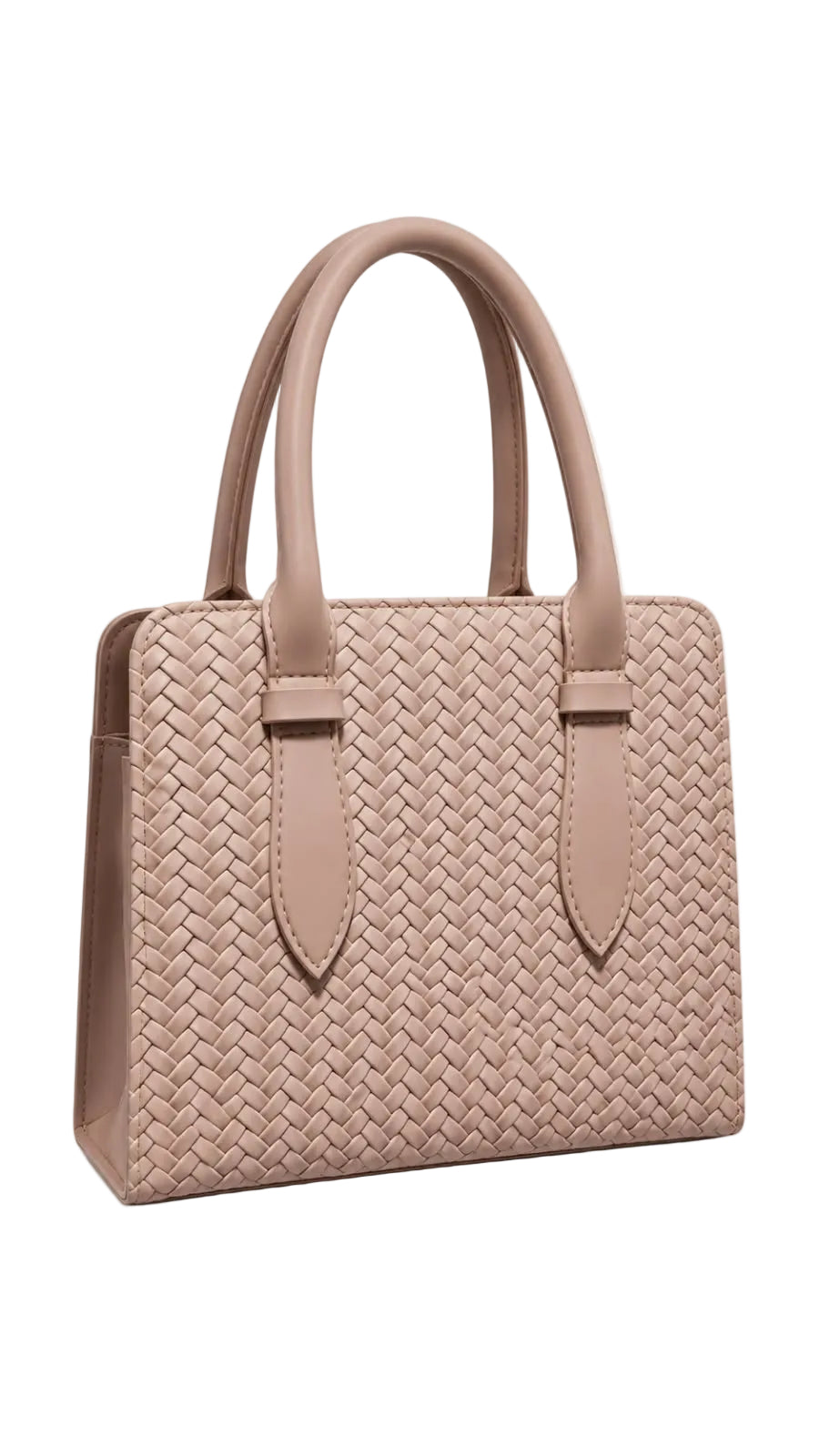 Woven Pattern Structured Handbag For Women 
