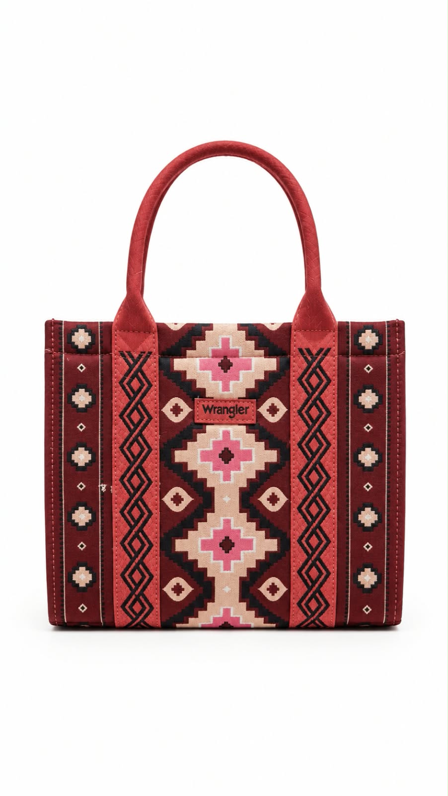 Wrangler Aztec Print Red Canvas Tote Bag For Women