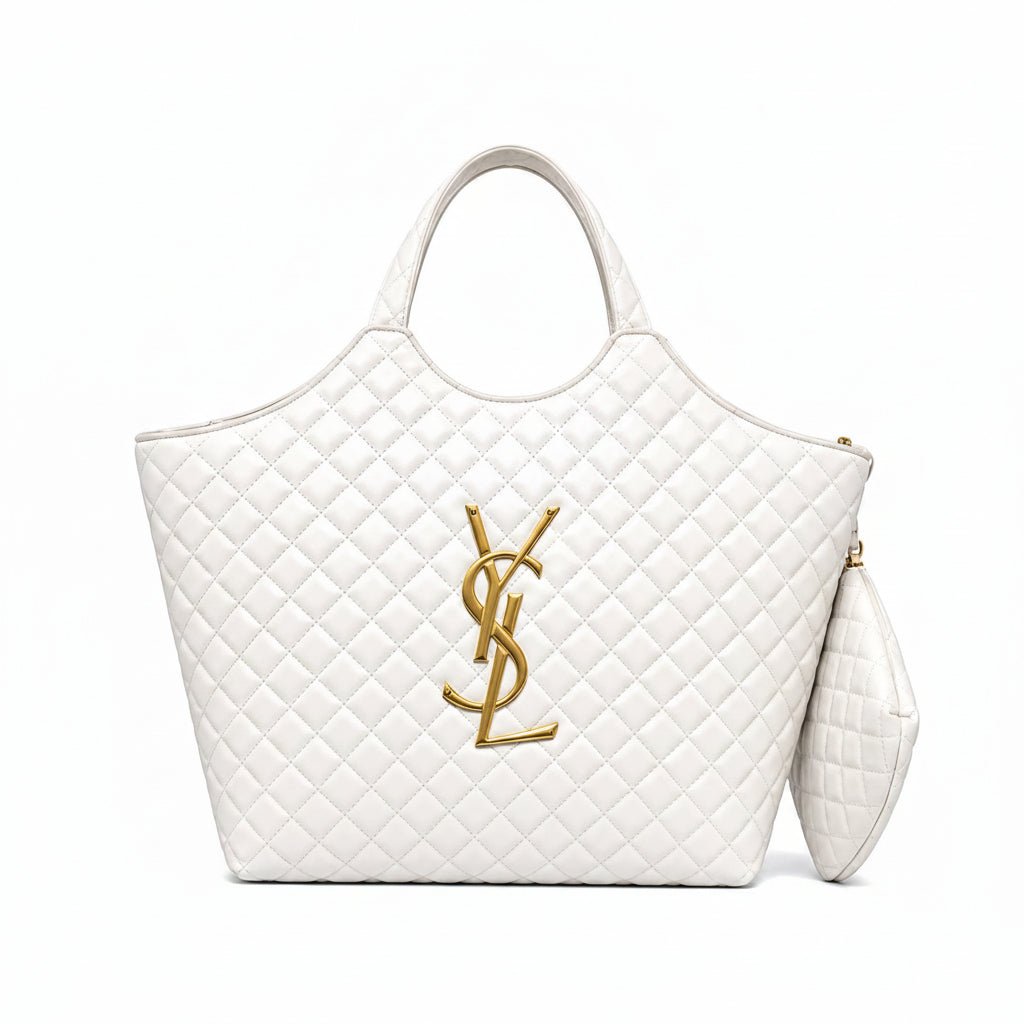 YSL Quilted Tote Bag with Pouch for Women
