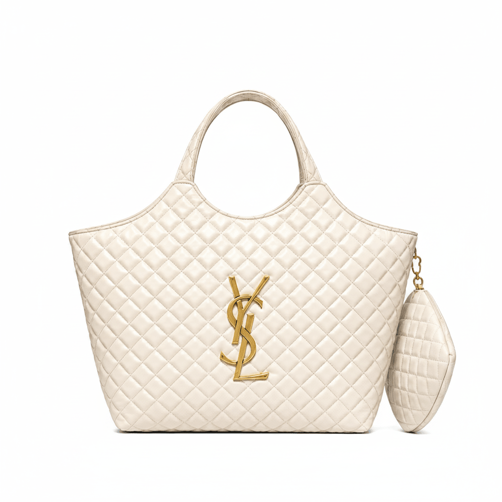 YSL Quilted Tote Bag with Pouch for Women