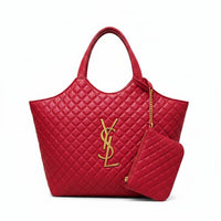 YSL Quilted Tote Bag with Pouch for Women