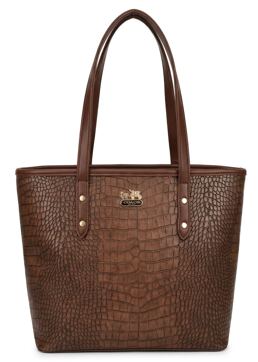 BAGVESSA COACH  Crocodile Texture Tote Bag for Women